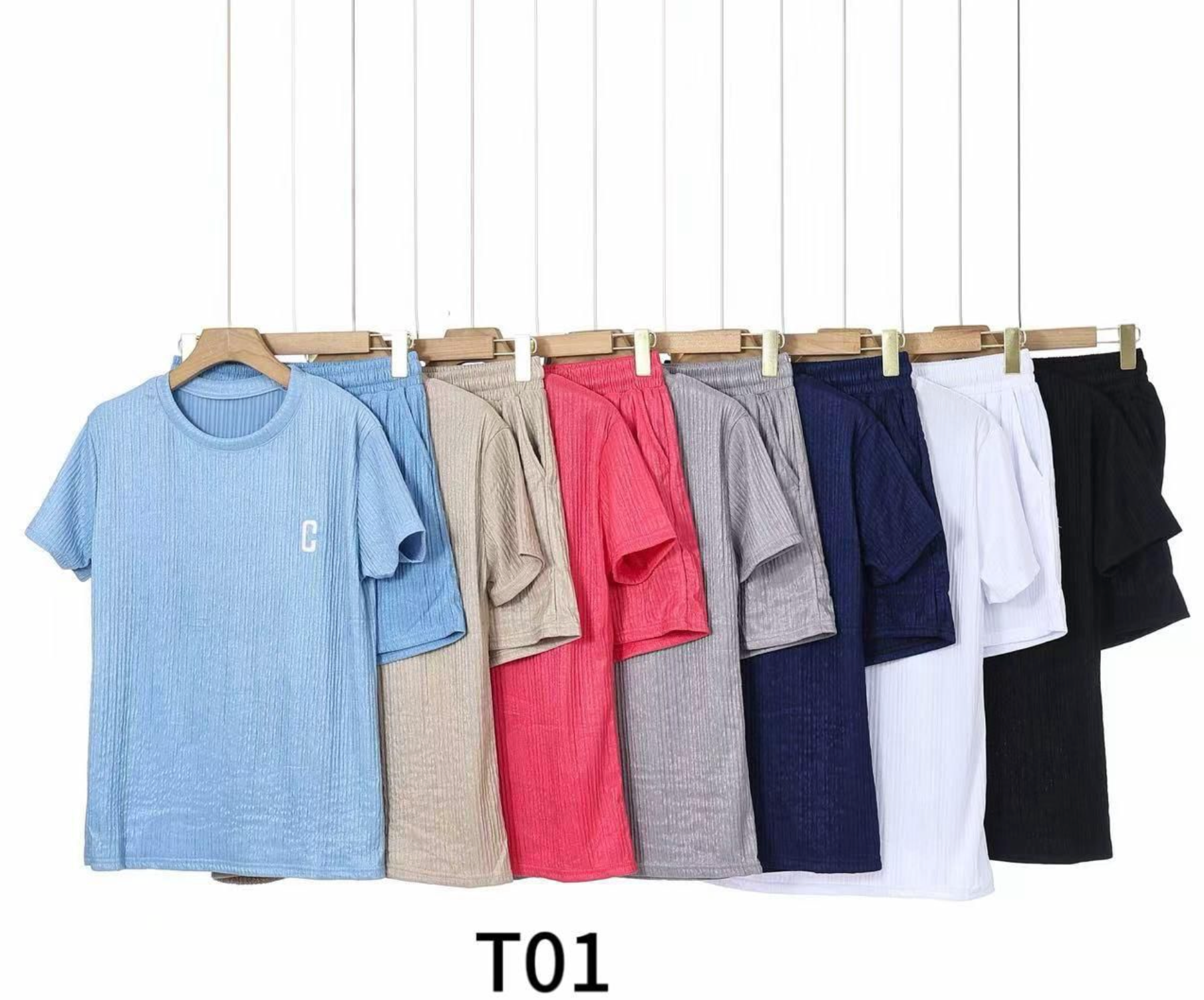 Conjunto Casual Texturizado con short Unitalla T01 (PAQUETE 10 PIEZAS)