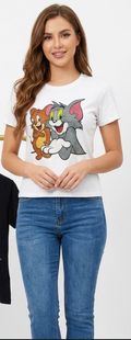 Playera de Algodón con Estampado Tom & Jerry M-1378