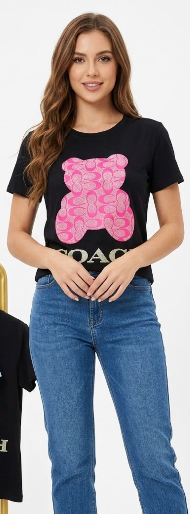 Playera de Algodón con Estampado Teddy coach Rosa M-996