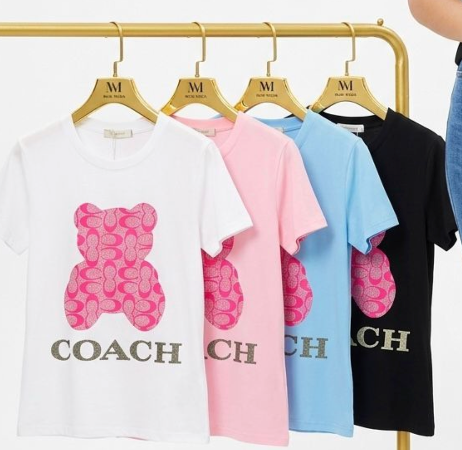 Playera de Algodón con Estampado Teddy coach Rosa M-996