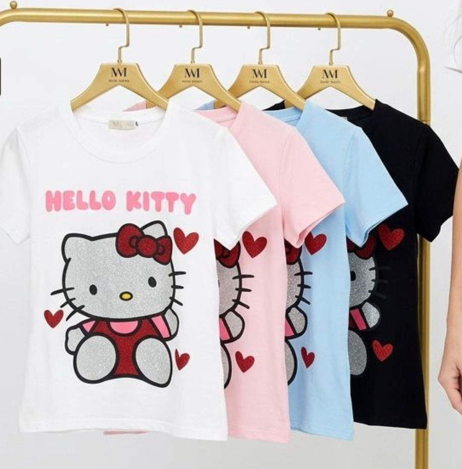 Playera de Algodón Hello Kitty Glitter M-1373