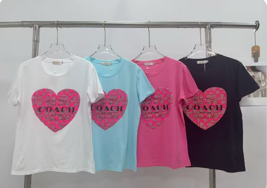 Playera Corazón Pink Coach M-995