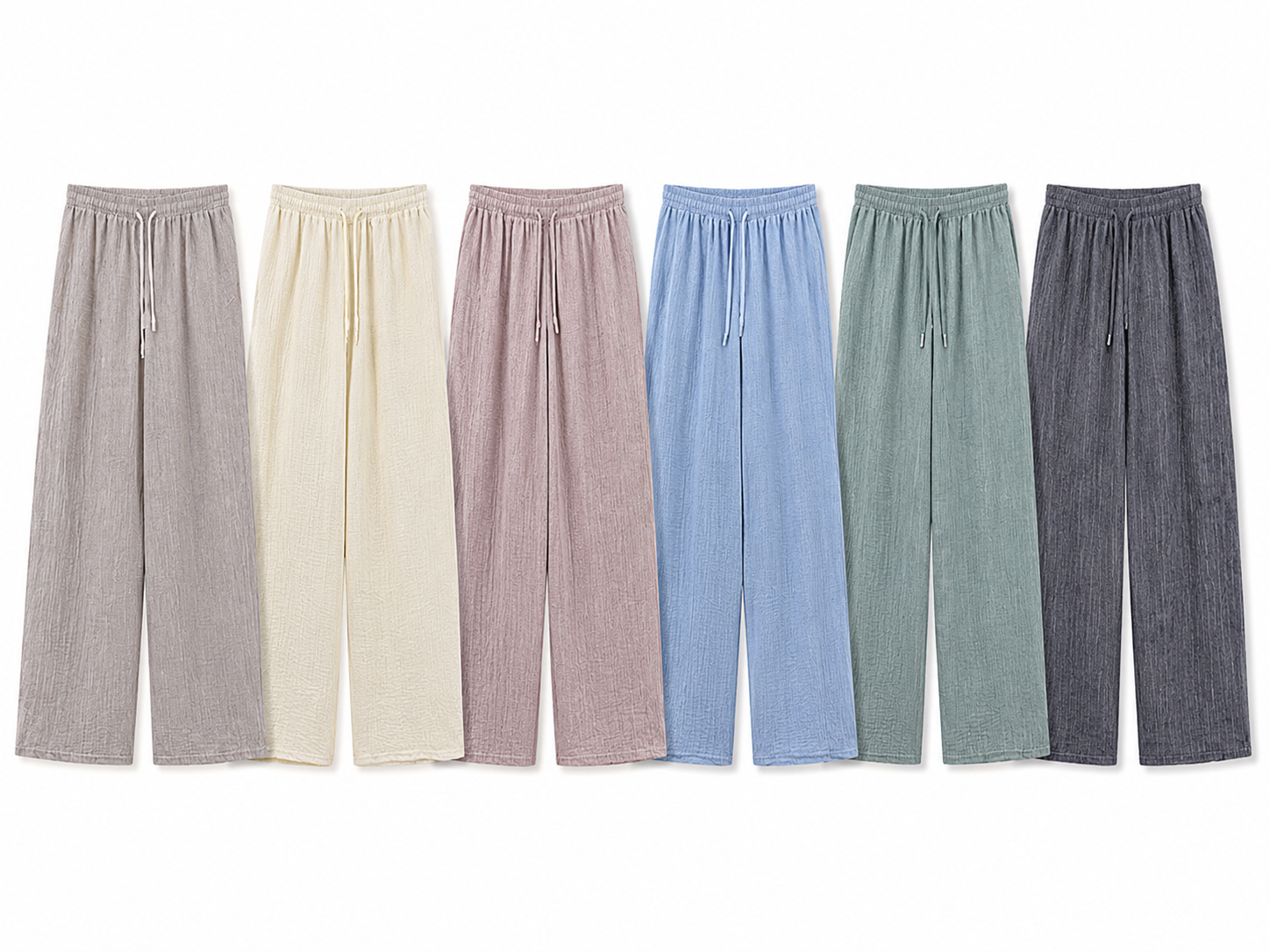 Pantalón Casual de Pierna Amplia con Jareta K1460