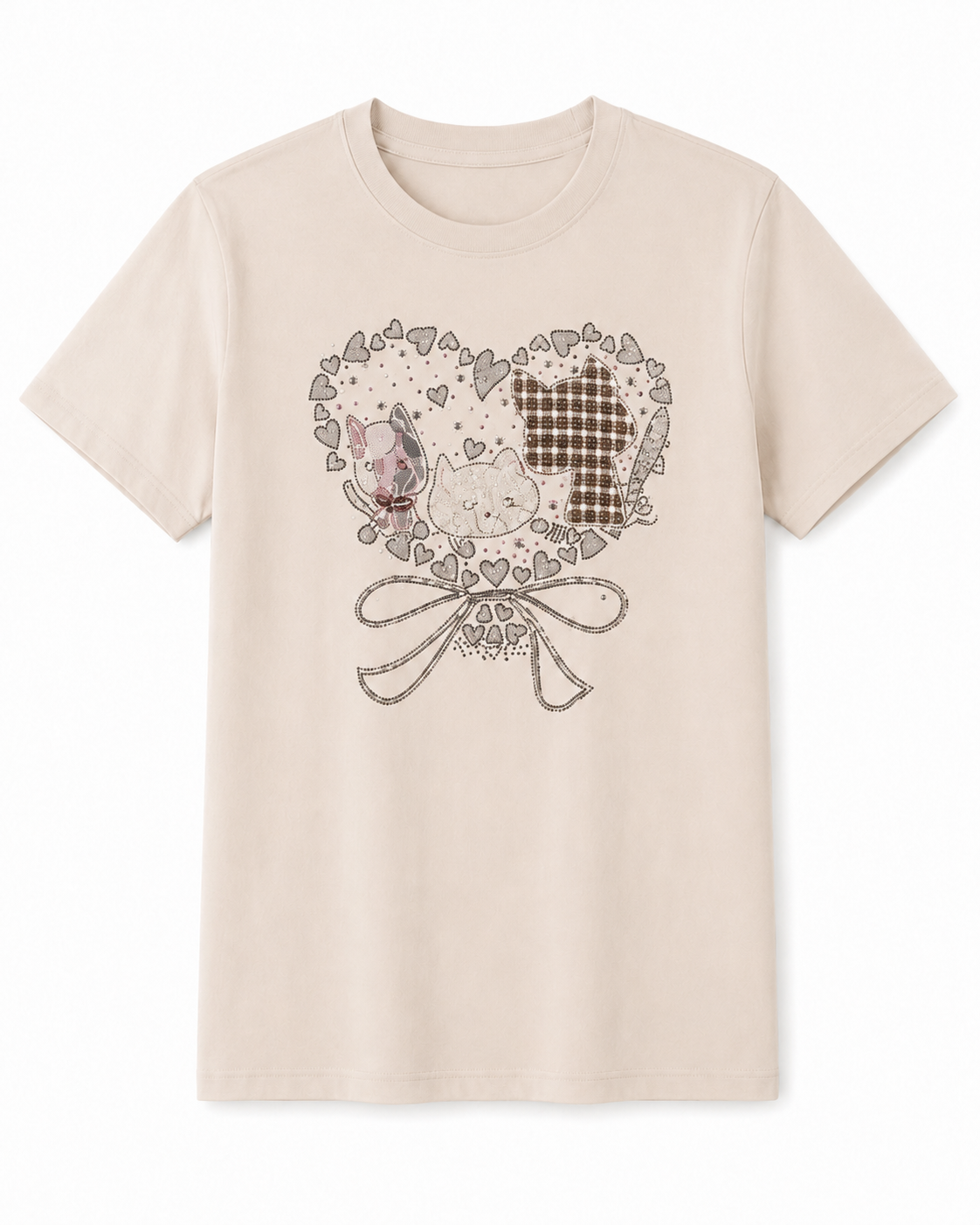 layera de Algodón con Estampado de Corazón y Perritos YG7118