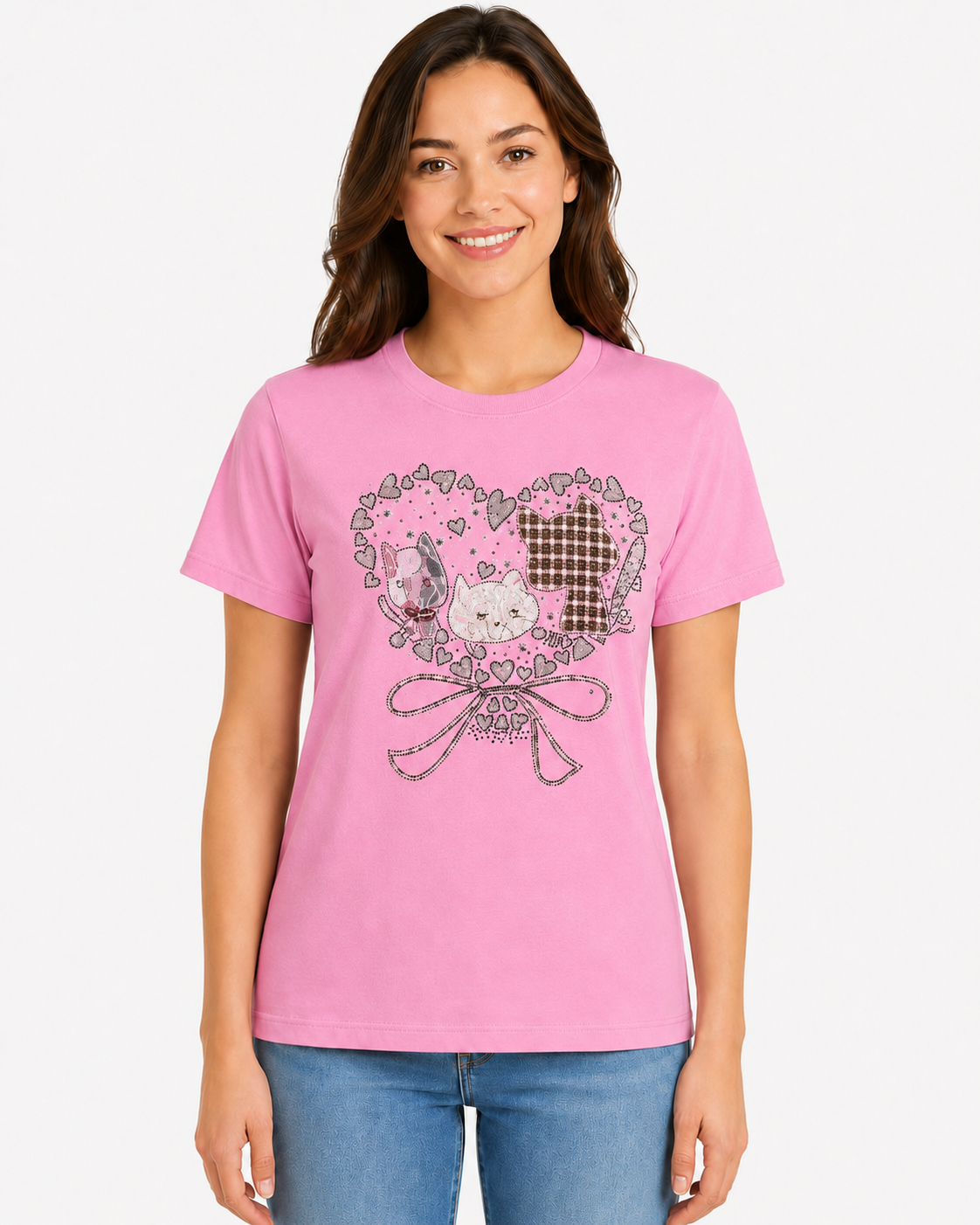 layera de Algodón con Estampado de Corazón y Perritos YG7118