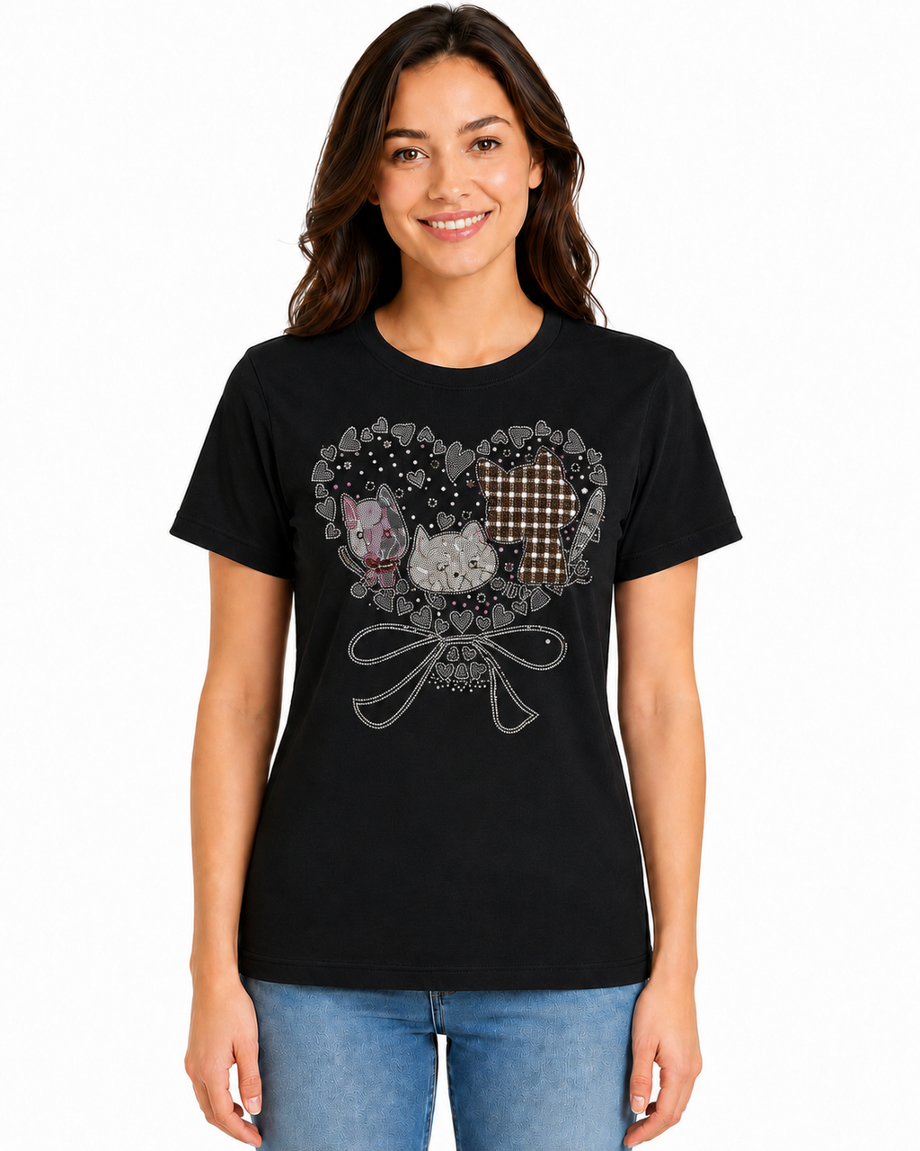 layera de Algodón con Estampado de Corazón y Perritos YG7118
