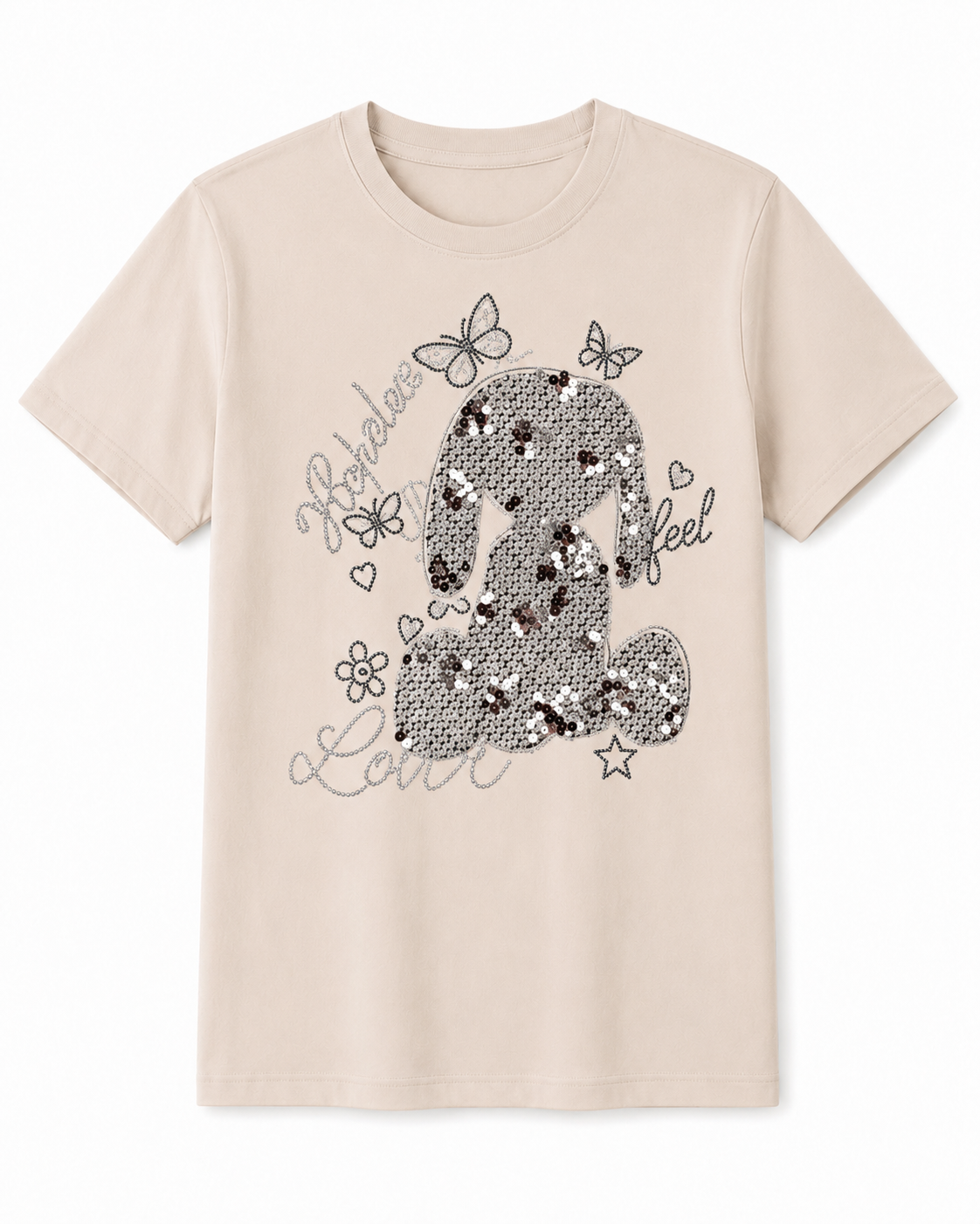 Playera de Algodón con Estampado de Perrito Brillante YG7119
