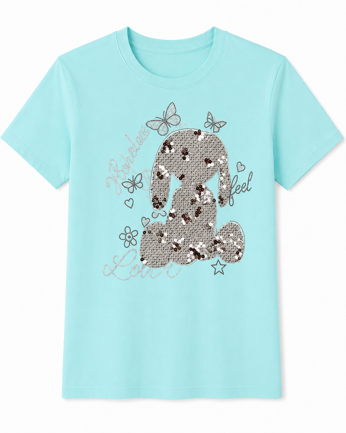 Playera de Algodón con Estampado de Perrito Brillante YG7119