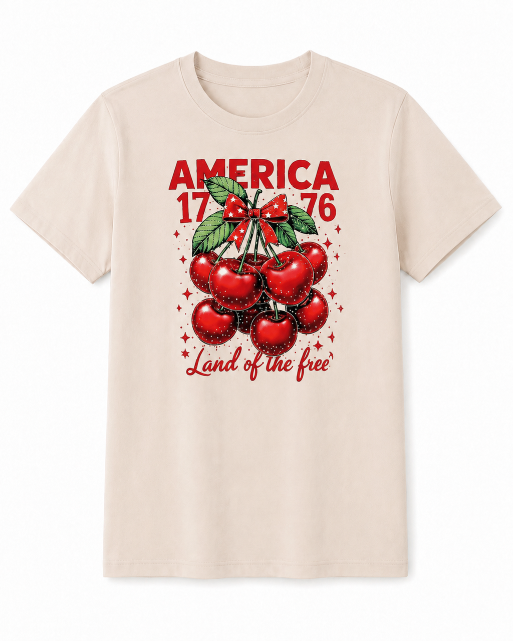 Playera de Algodón con Estampado de Cerezas YG7108