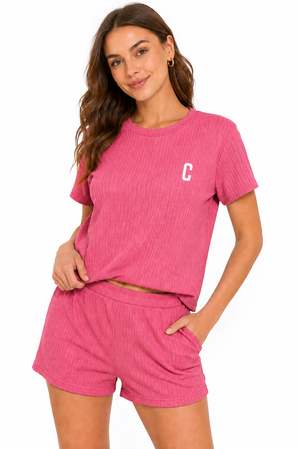 Conjunto Casual Texturizado con short Unitalla T01