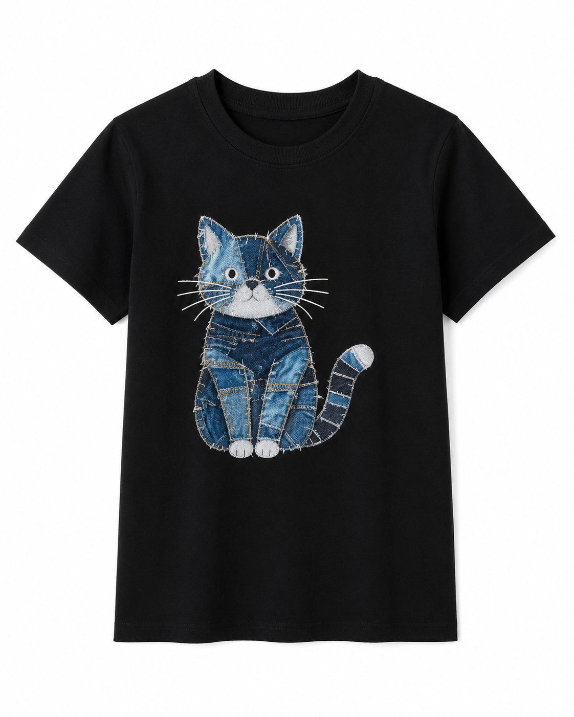 Playera de Algodón con Estampado de Gatito YG7105