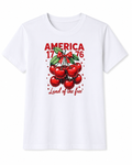Playera de Algodón con Estampado de Cerezas YG7108